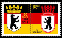 Fiftieth Anniversary Construction of the Berlin Wall Cinderella Stamp